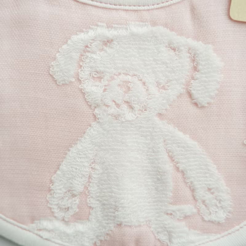 【kontex】日本製純棉圍兜口水巾 Macaron系列棉紗狗狗(三色可選)