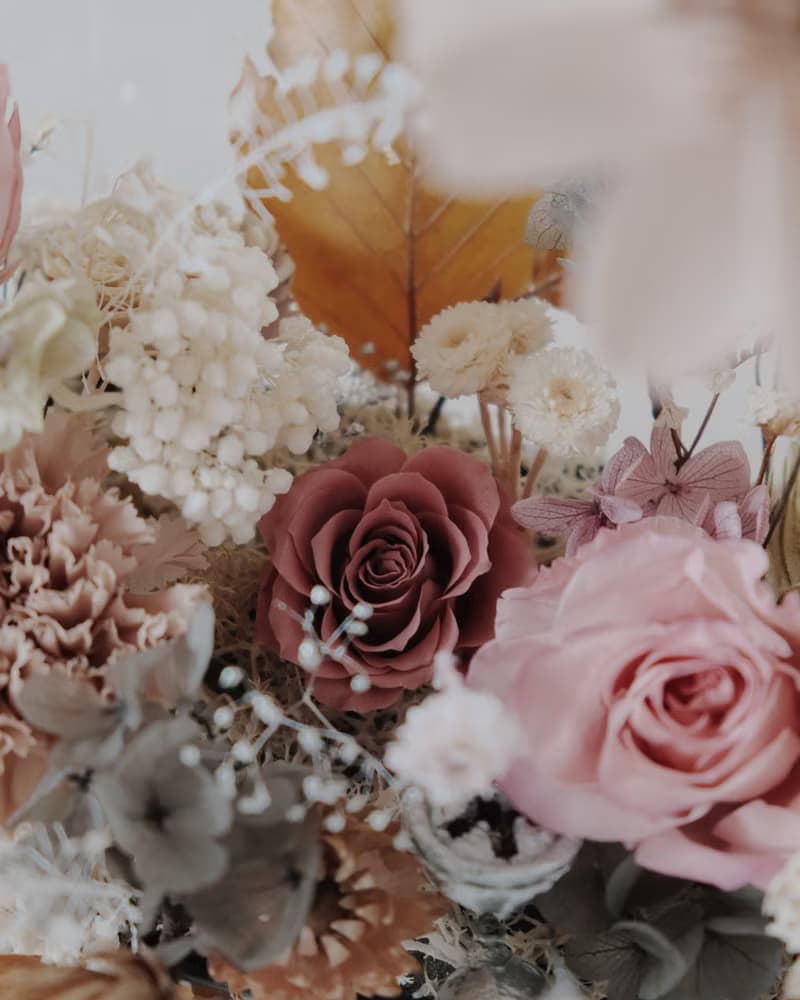 xuli.96 微醺玫瑰粉永生花桌花 開幕花禮