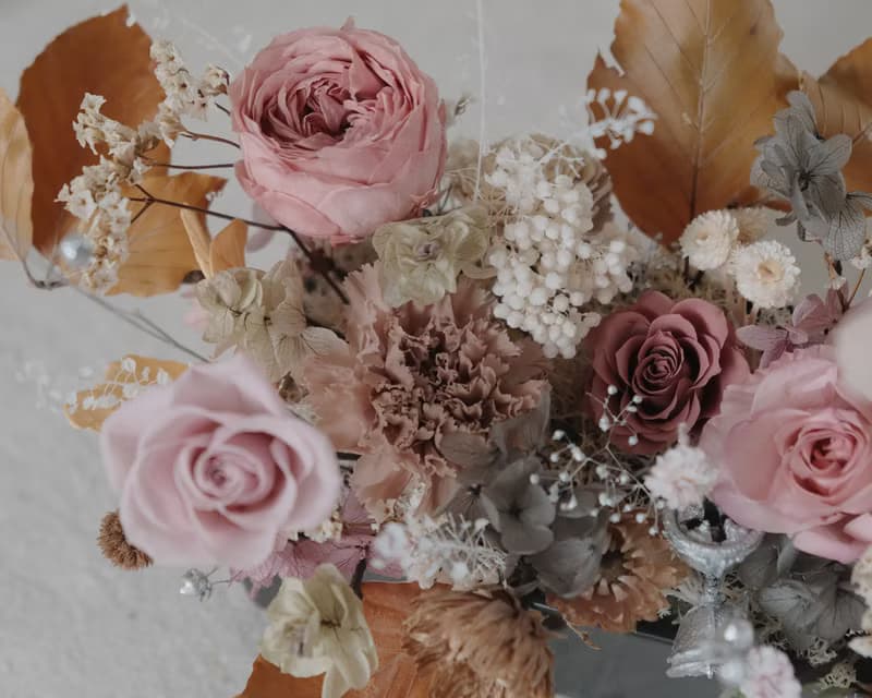 xuli.96 微醺玫瑰粉永生花桌花 開幕花禮