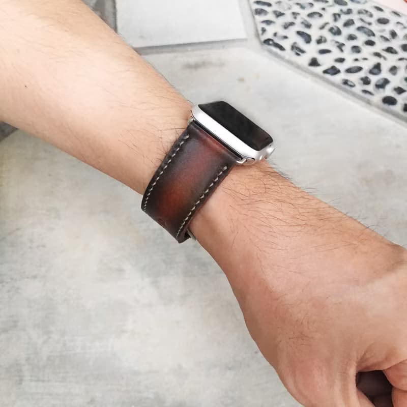 棕色復古Apple手錶帶手工製作