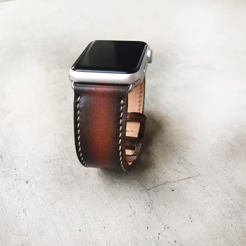 棕色復古Apple手錶帶手工製作