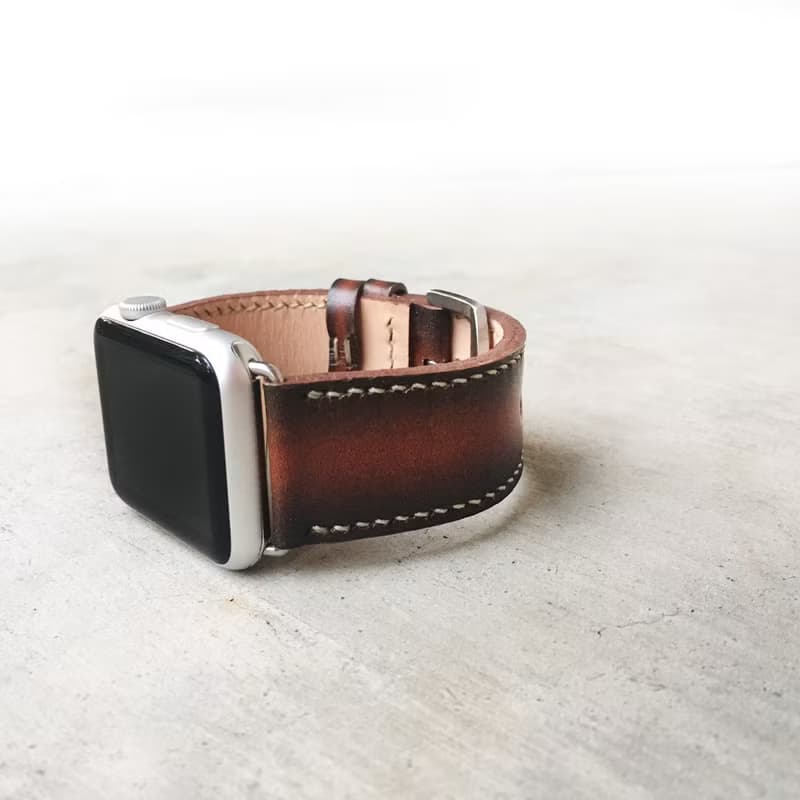 棕色復古Apple手錶帶手工製作