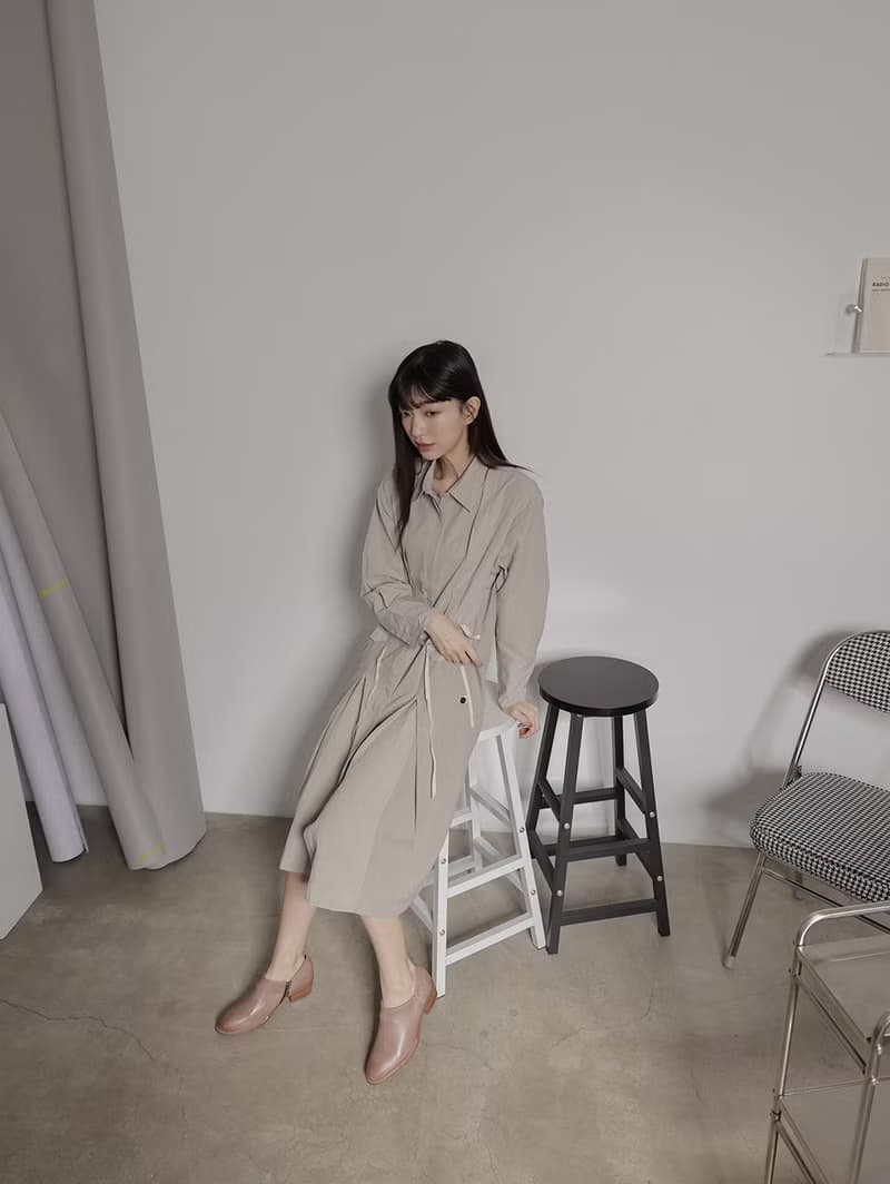 supportingrole A+ 金屬拉鍊擦色壓紋真皮中跟牛津鞋 奶油咖啡