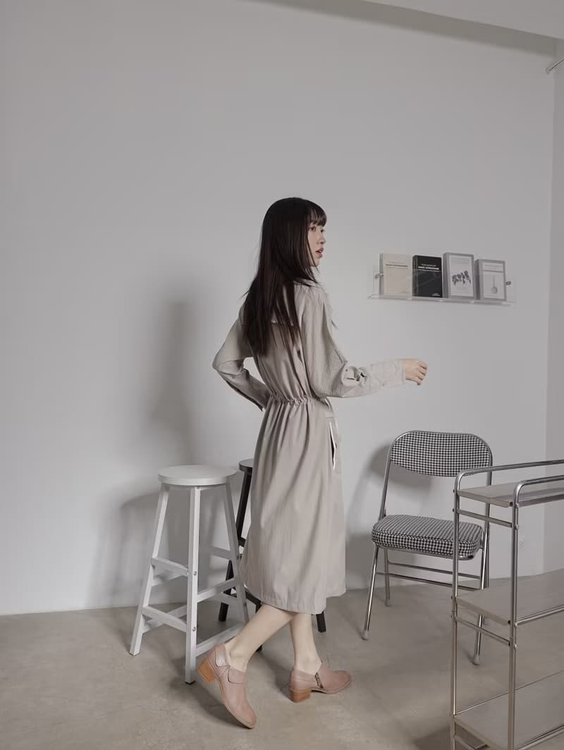supportingrole A+ 金屬拉鍊擦色壓紋真皮中跟牛津鞋 奶油咖啡