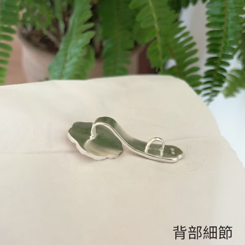 手工陰刻滿雕花卉純銀吊墜  單頭如意