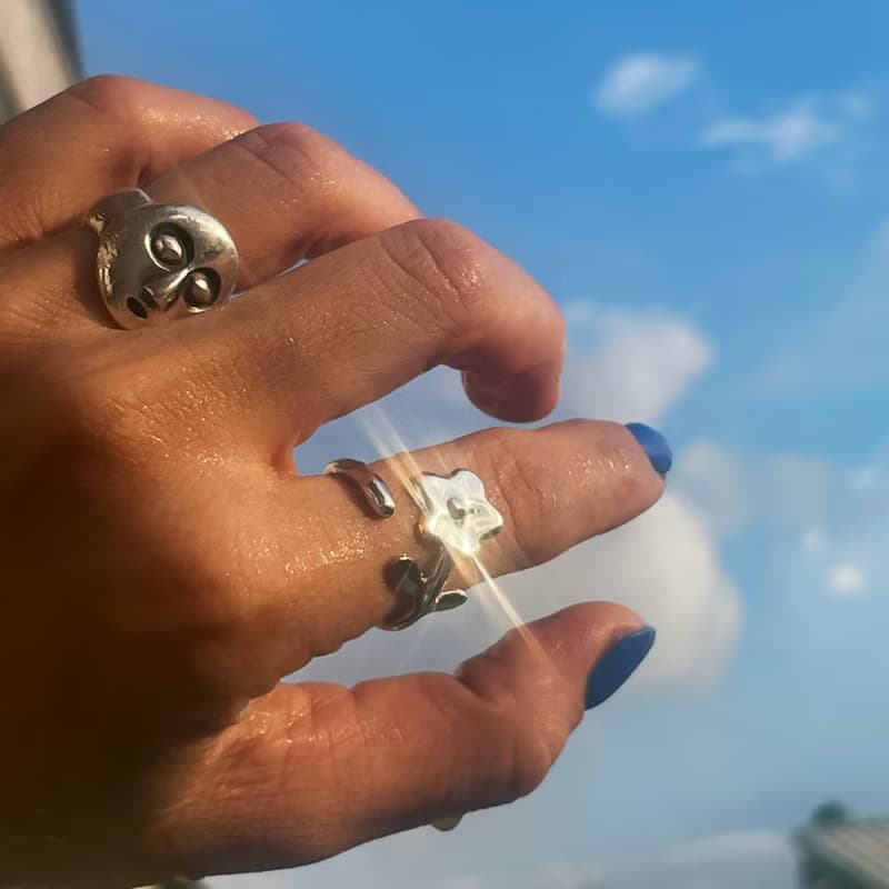 小花戒指/ 925純銀戒指