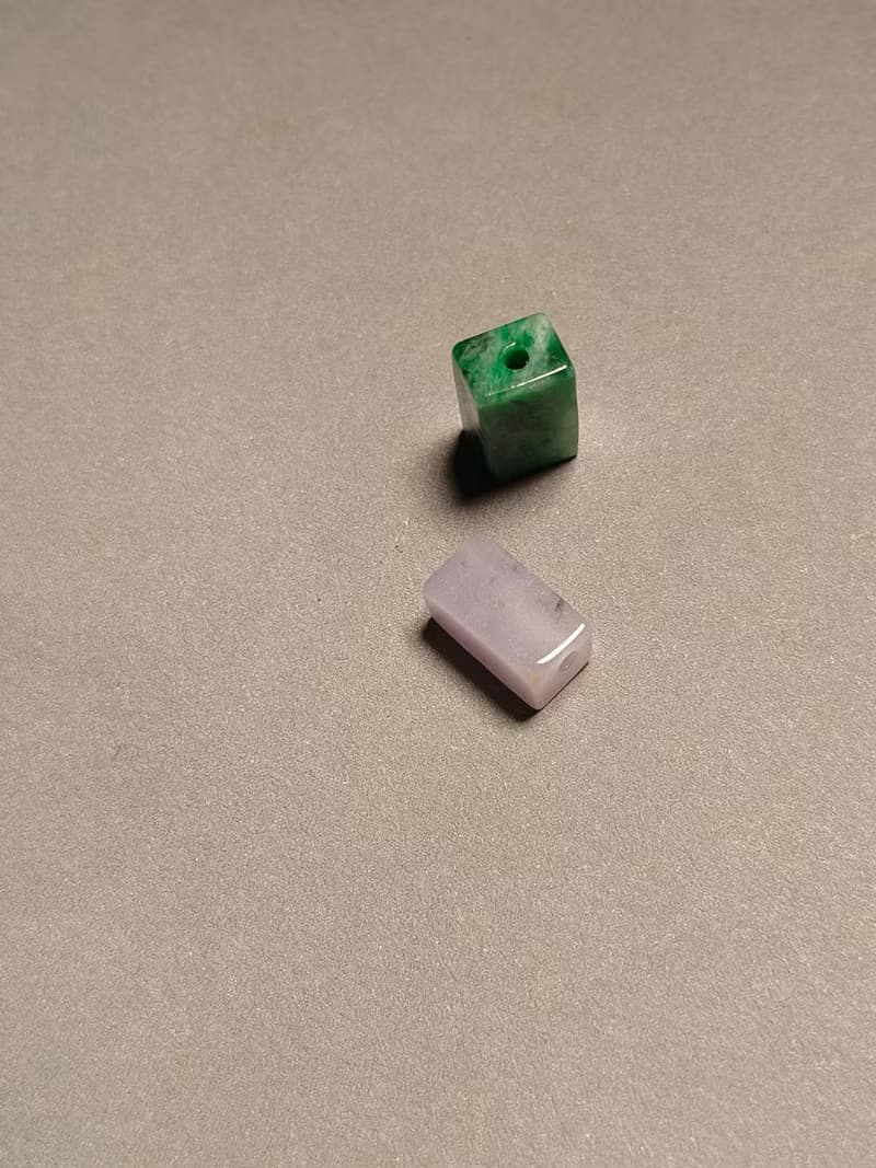 天然緬甸 冰種紫翡 綠飄花桶珠手環手鍊