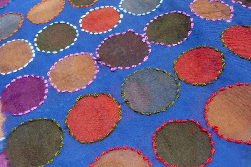 喀什米爾Cashmere/水煮羊毛披肩/針織圍巾/刺繡圍巾/羊絨披巾-圓