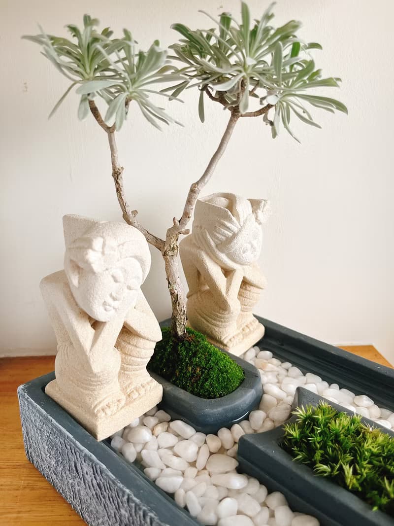 純自然 峇里島風 庭院 砂石石像 盆栽 微景觀 送禮 小物