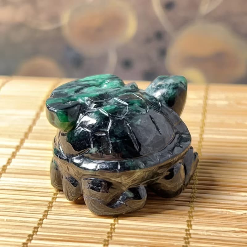【吉祥‧長壽】飄花翡翠烏龜 | 天然緬甸A貨翡翠 | 送禮
