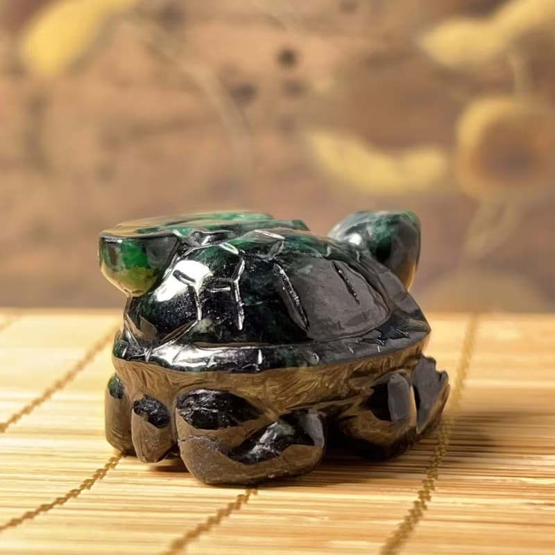 【吉祥‧長壽】飄花翡翠烏龜 | 天然緬甸A貨翡翠 | 送禮