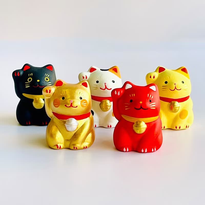 【湊免運專區】瀨戶燒-萬來招福五色招財貓