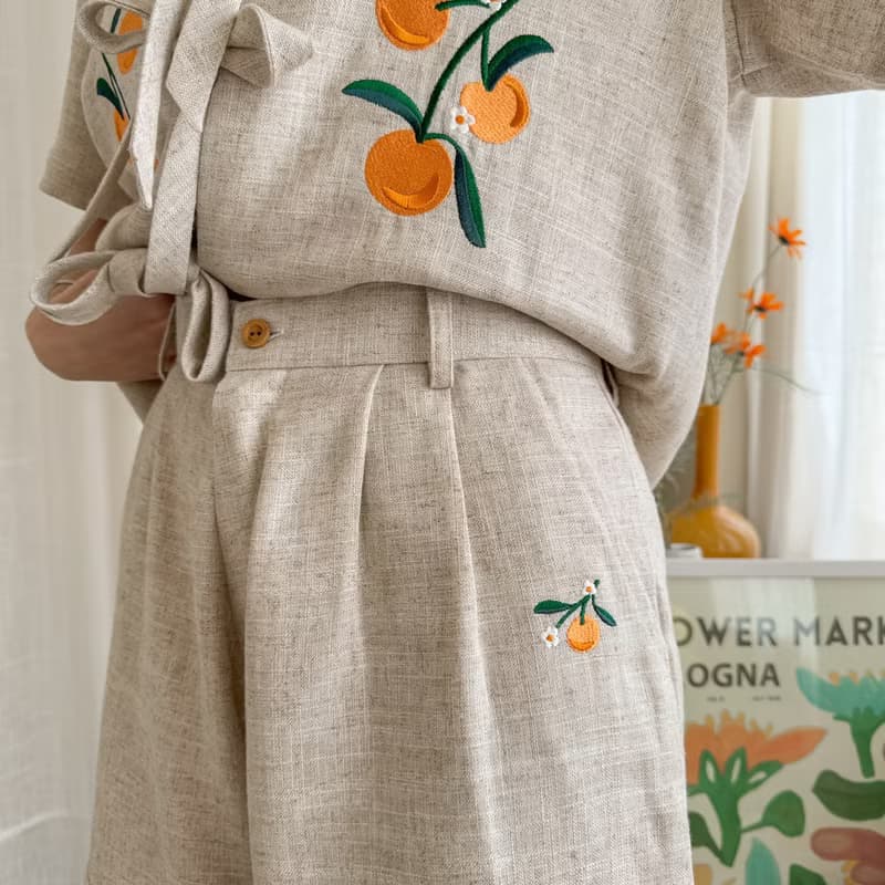 Ribbon Sun-kissed Top & Shorts : Natural