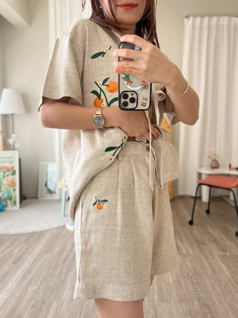 Ribbon Sun-kissed Top & Shorts : Natural