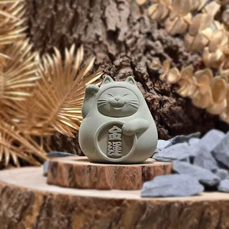 胖胖招財貓(大)  健康綠