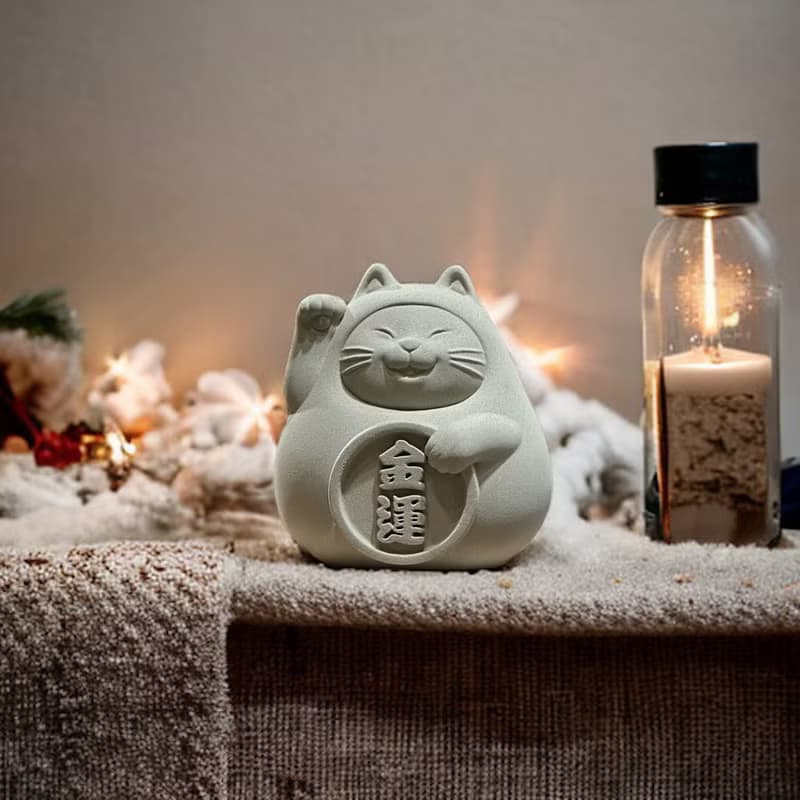 胖胖招財貓(大)  健康綠