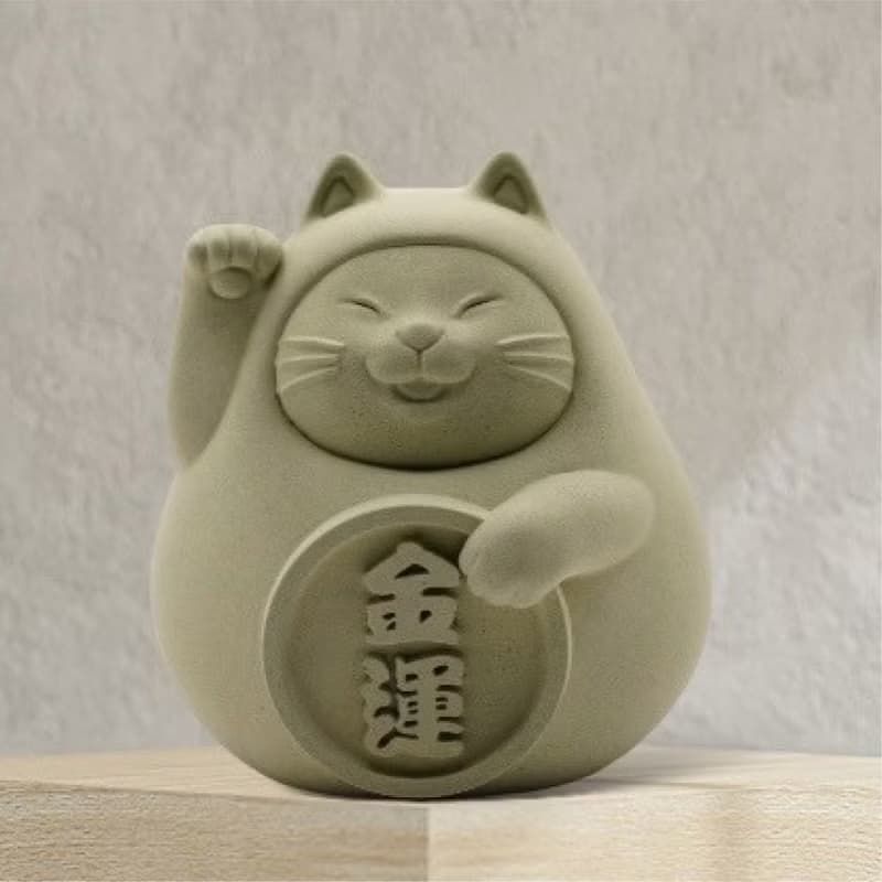 胖胖招財貓(大)  健康綠