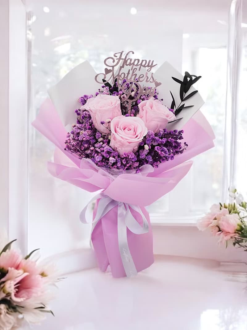 母親節永生花花束-3色可選