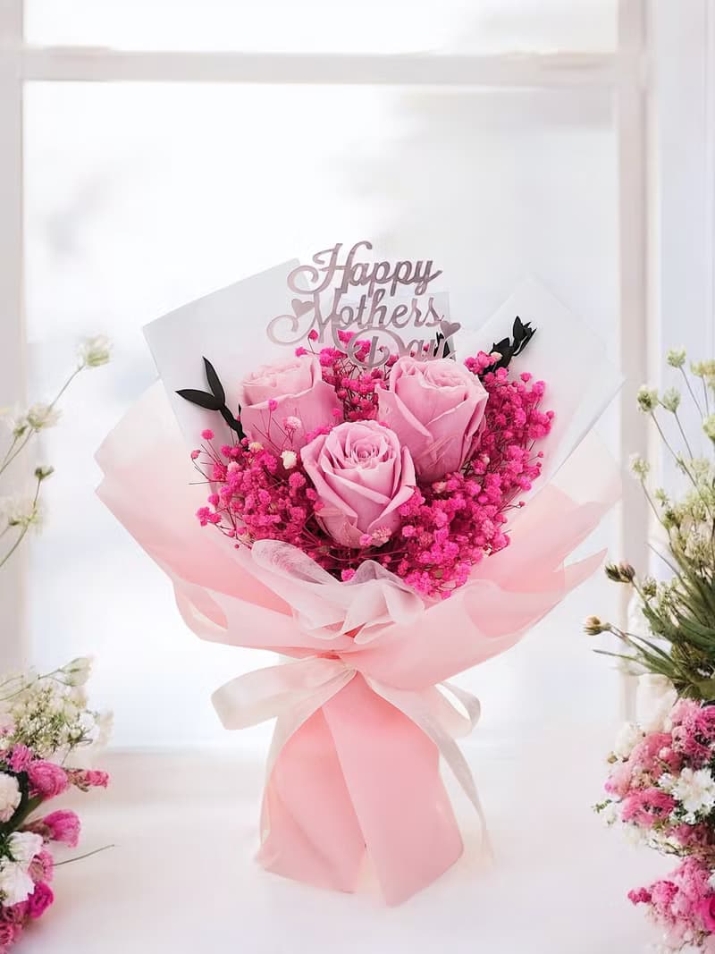 母親節永生花花束-3色可選