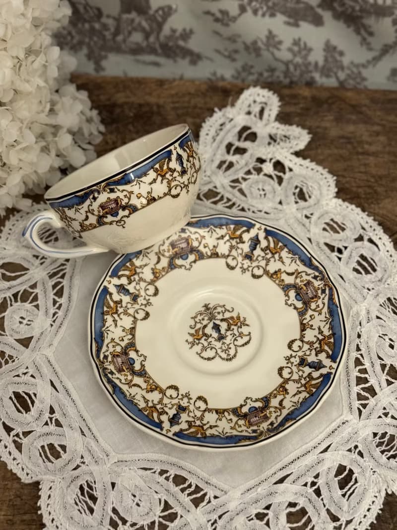 40133 法國 GIEN Dionysos pattern 茶杯與茶碟組