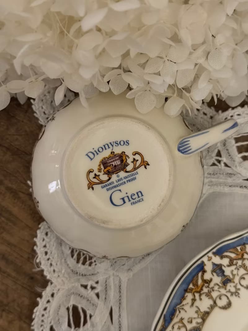 40133 法國 GIEN Dionysos pattern 茶杯與茶碟組