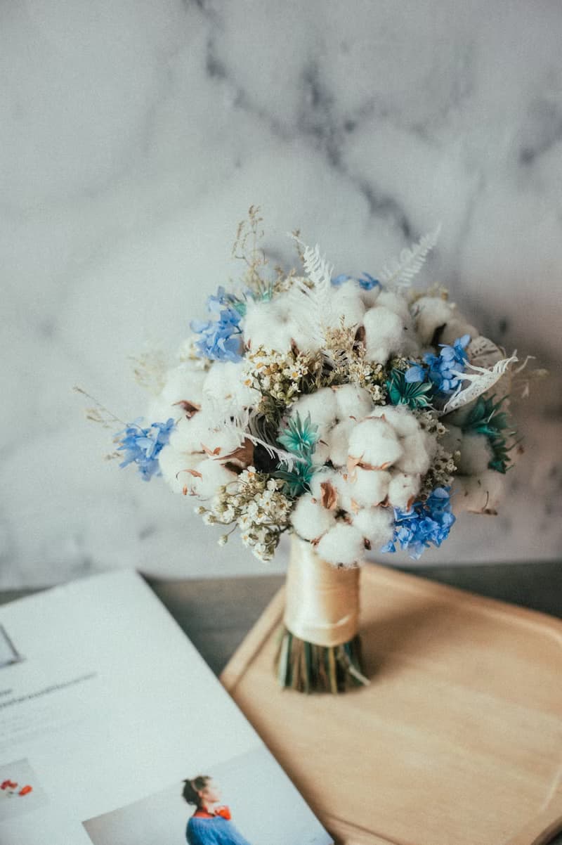 Fleurir朵朵時光 雪之奏鳴曲 新娘捧花婚紗 不凋花永生花乾燥花束