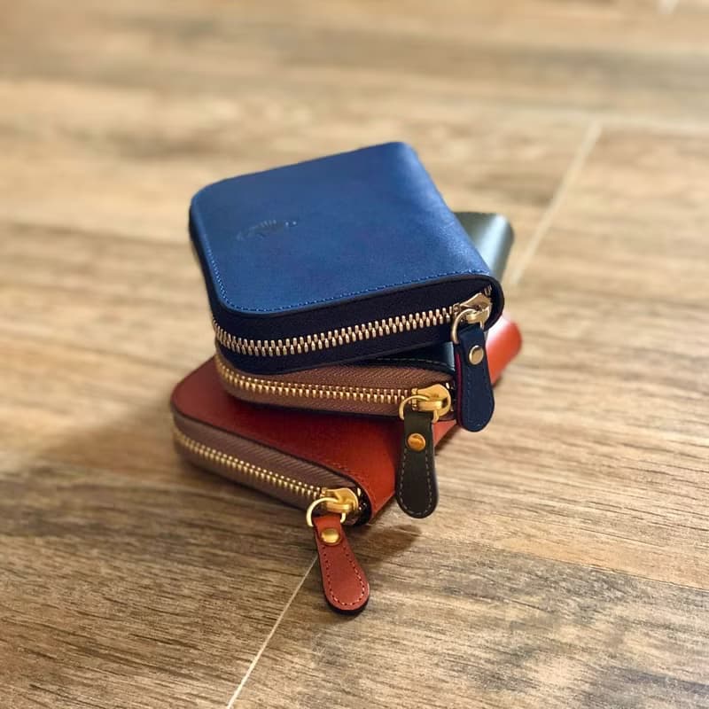 日本製【Takumicsタクミクス】拉鍊短夾 銀包 姬路藍染革 Indigo