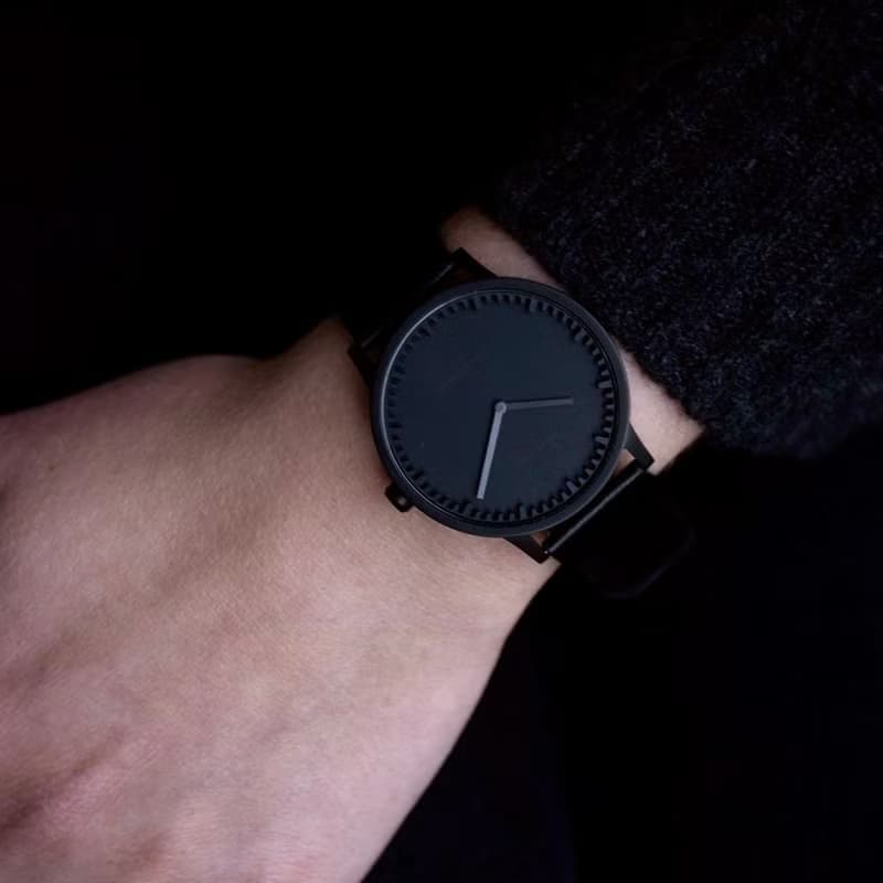 LEFF Amsterdam 北歐工業齒輪設計真皮腕錶 40mm 霧黑 黑皮革錶帶