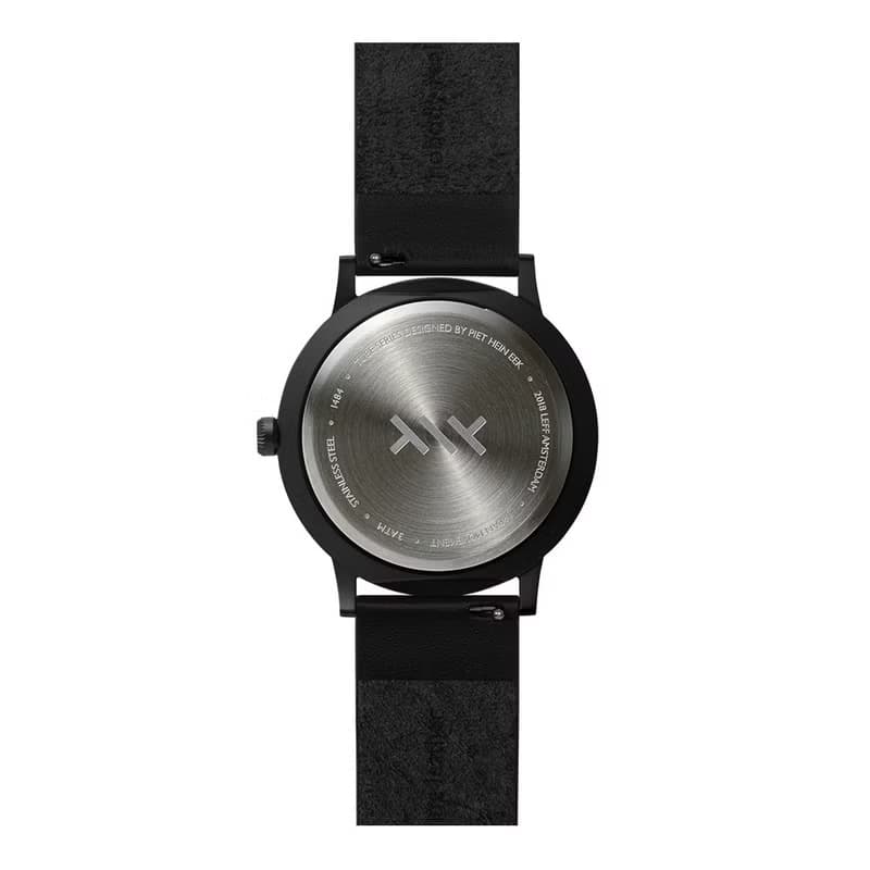LEFF Amsterdam 北歐工業齒輪設計真皮腕錶 40mm 霧黑 黑皮革錶帶