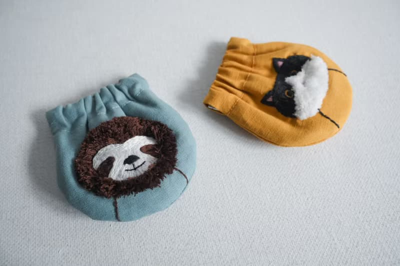 刺繡口金零錢包材料組－貓咪 含影片教學  手縫 新手ok