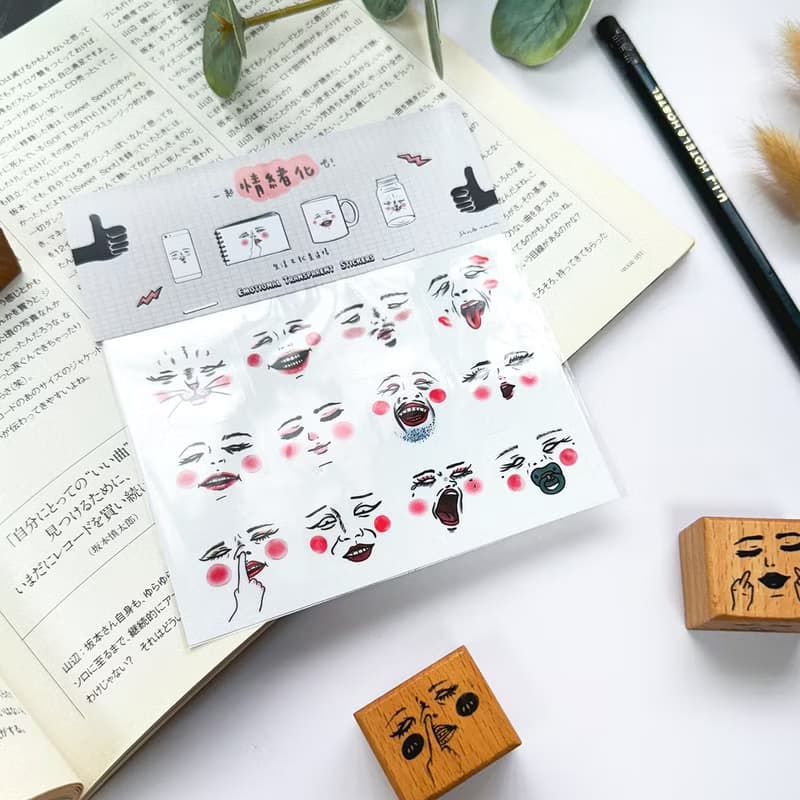 Mini 情緒化表情貼紙組 透明貼紙
