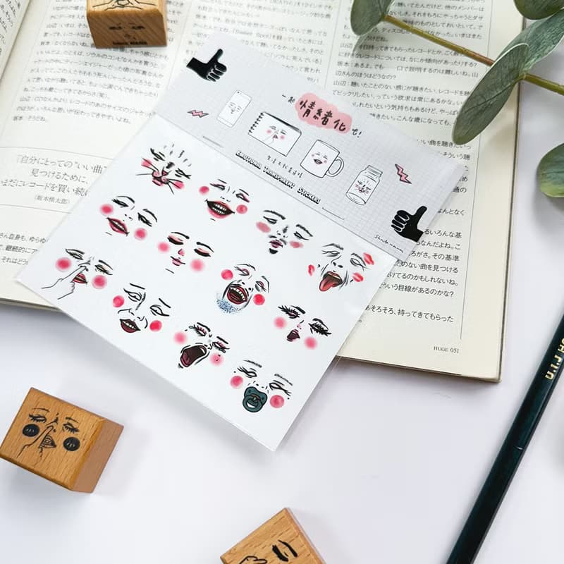 Mini 情緒化表情貼紙組 透明貼紙
