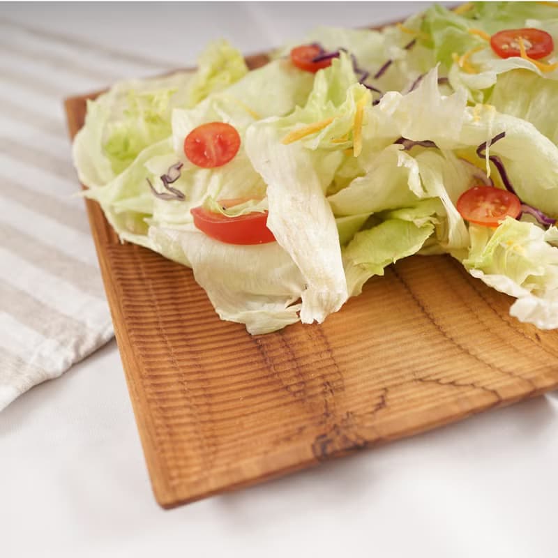 天然柚木方型托盤/餐盤L號-條紋款│26CM不上漆原木製 露營野餐