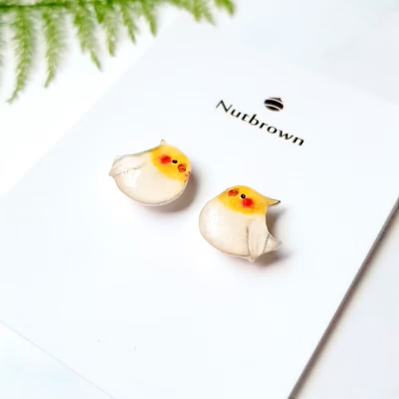 【動物們 No.011】玄鳳鸚鵡 太陽鳥 貼耳耳環/耳夾