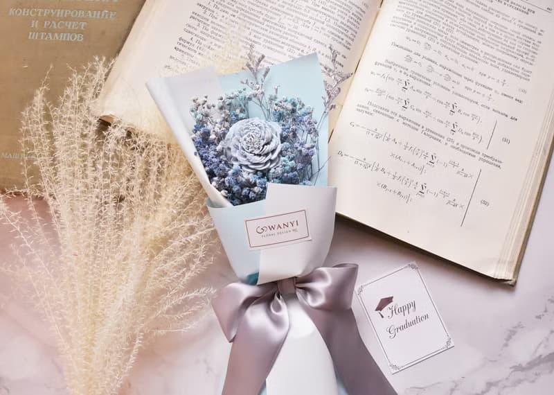 畢業透明提袋花束   畢業禮物 永生花 情人節 婚禮 紀念日 送禮教