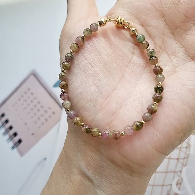 招財納福貴人~彩虹精靈/西瓜碧璽手鍊