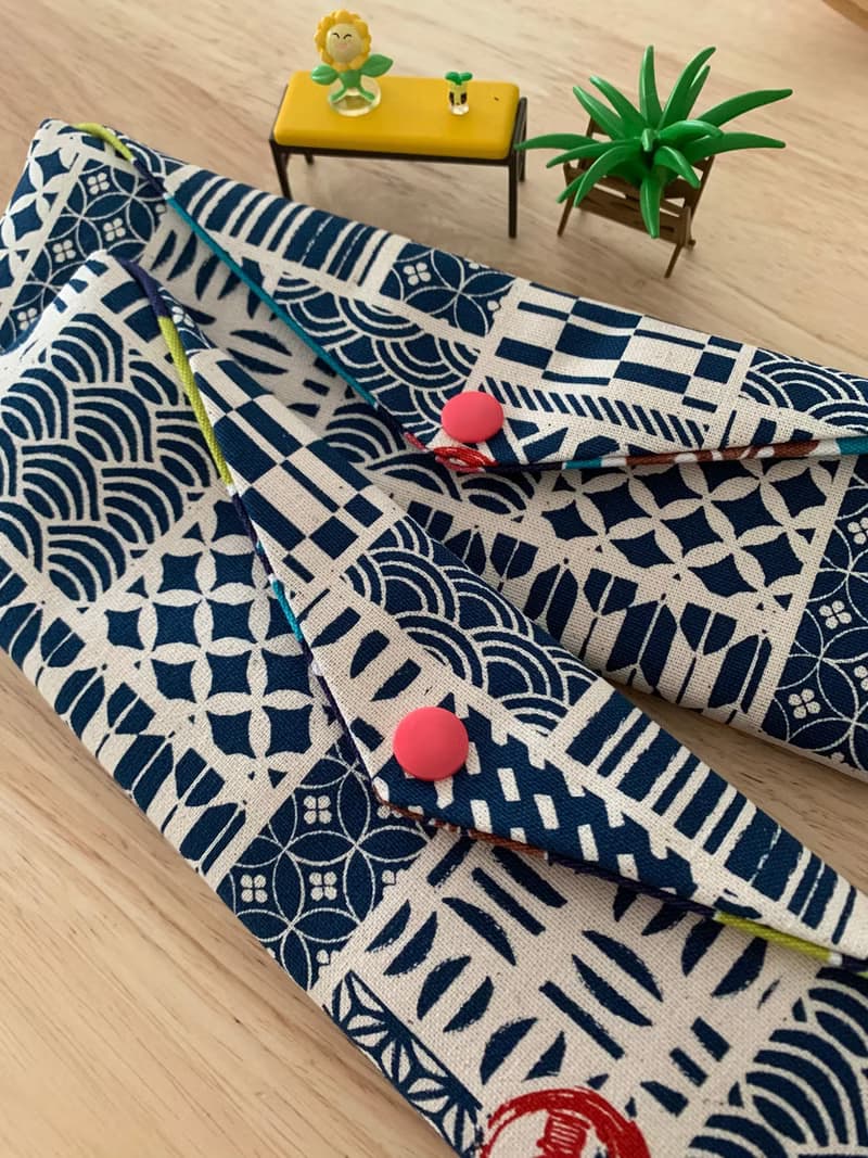 文青風環保純棉筷袋 日式祭典 原胚米幸福滿滿 雕花鏤葉 日本 潮