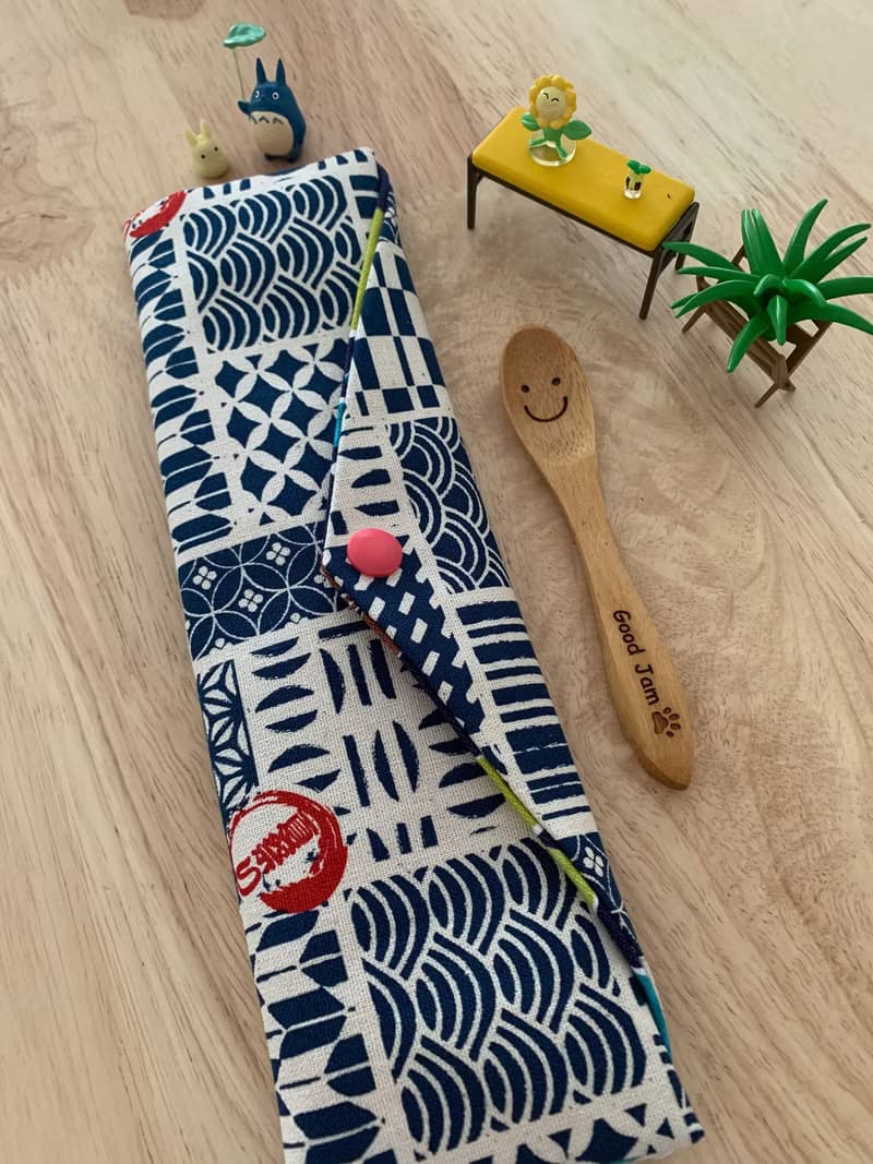 文青風環保純棉筷袋 日式祭典 原胚米幸福滿滿 雕花鏤葉 日本 潮