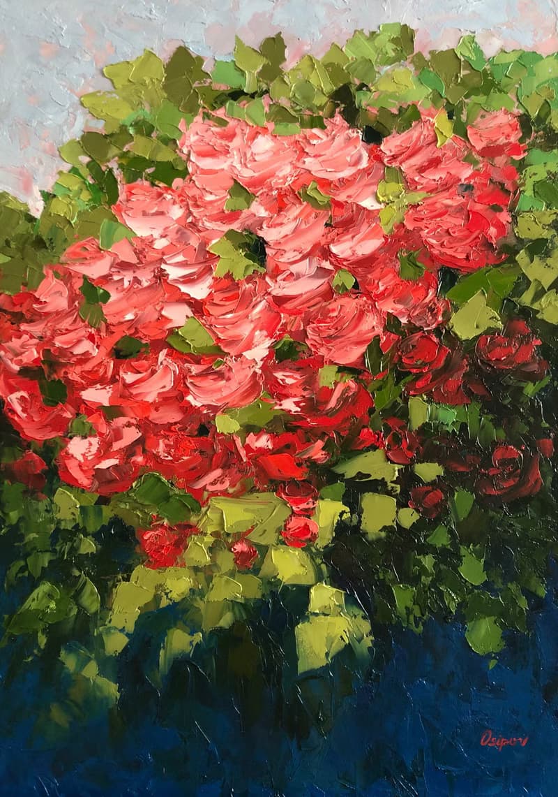 Original Oil Painting On Canvas Roses Impasto Art Flowers Painting Bouquet Art