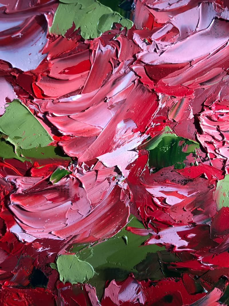 Original Oil Painting On Canvas Roses Impasto Art Flowers Painting Bouquet Art