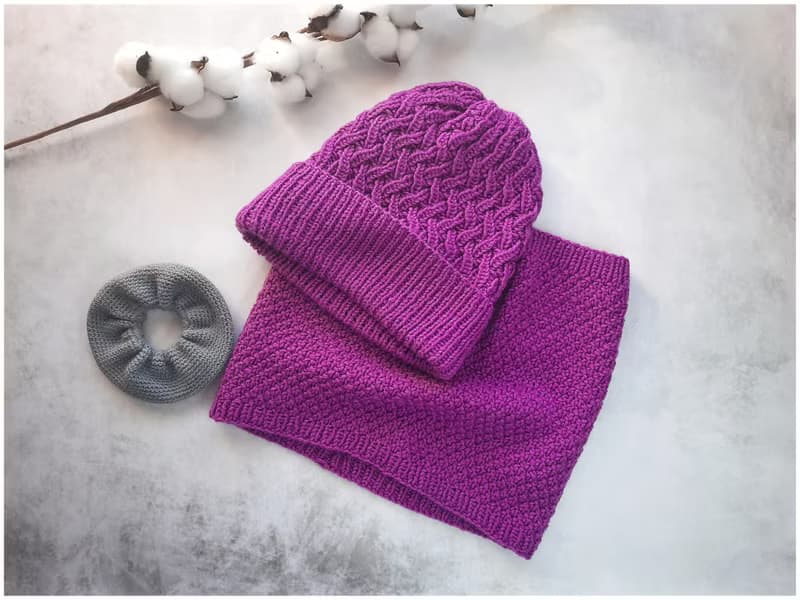 Hat and scarf set knitted for women , beanies for women , knitted beanie hat
