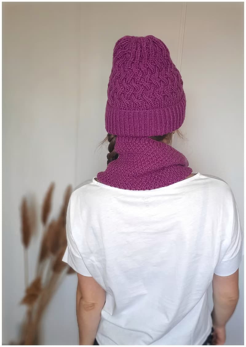 Hat and scarf set knitted for women , beanies for women , knitted beanie hat