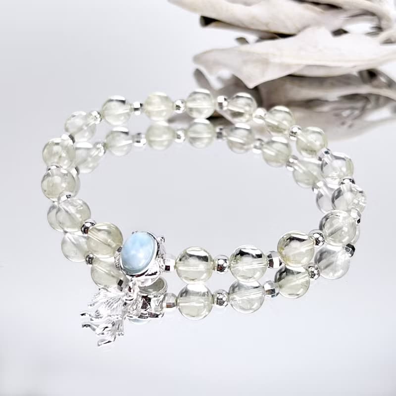 如魚得水。手串 溝通 財富 積極 l 拉利瑪石 海紋石 檸檬晶 l