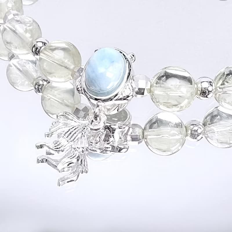 如魚得水。手串 溝通 財富 積極 l 拉利瑪石 海紋石 檸檬晶 l