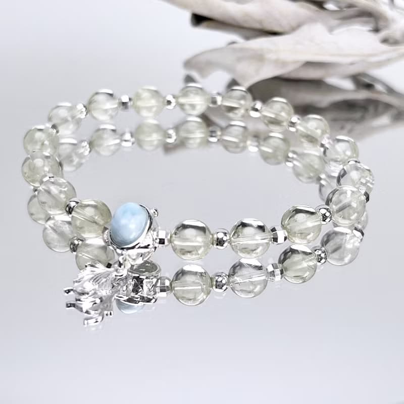 如魚得水。手串 溝通 財富 積極 l 拉利瑪石 海紋石 檸檬晶 l