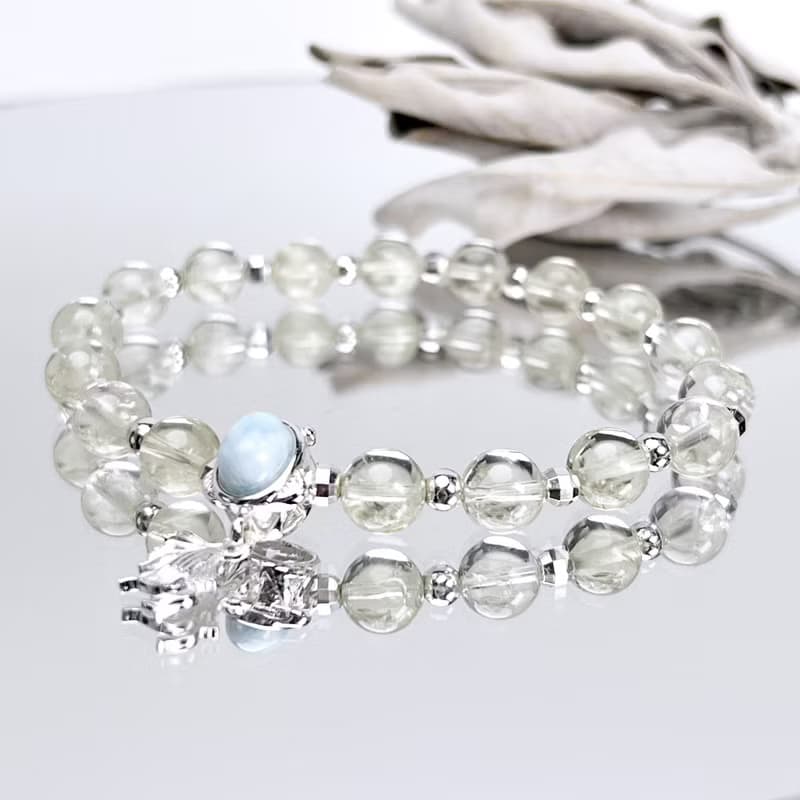 如魚得水。手串 溝通 財富 積極 l 拉利瑪石 海紋石 檸檬晶 l