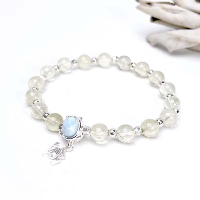 如魚得水。手串 溝通 財富 積極 l 拉利瑪石 海紋石 檸檬晶 l