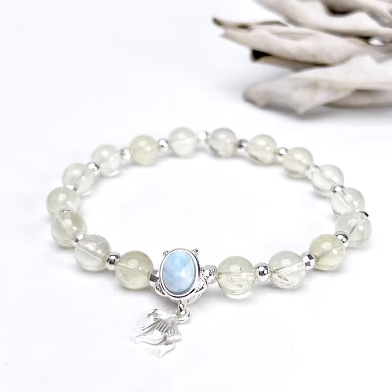 如魚得水。手串 溝通 財富 積極 l 拉利瑪石 海紋石 檸檬晶 l