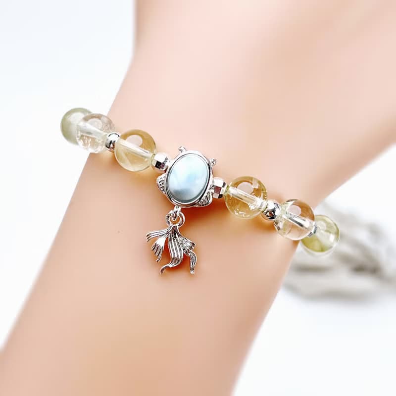 如魚得水。手串 溝通 財富 積極 l 拉利瑪石 海紋石 檸檬晶 l