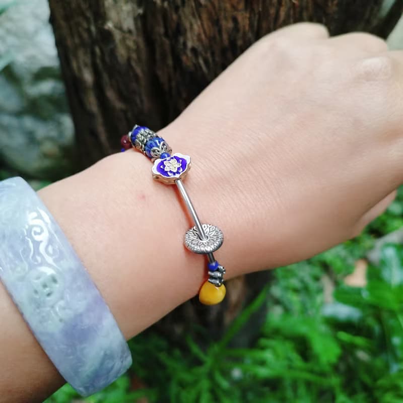 金銀財寶 Jinyin caibao 六芒星石榴石青金石手鍊